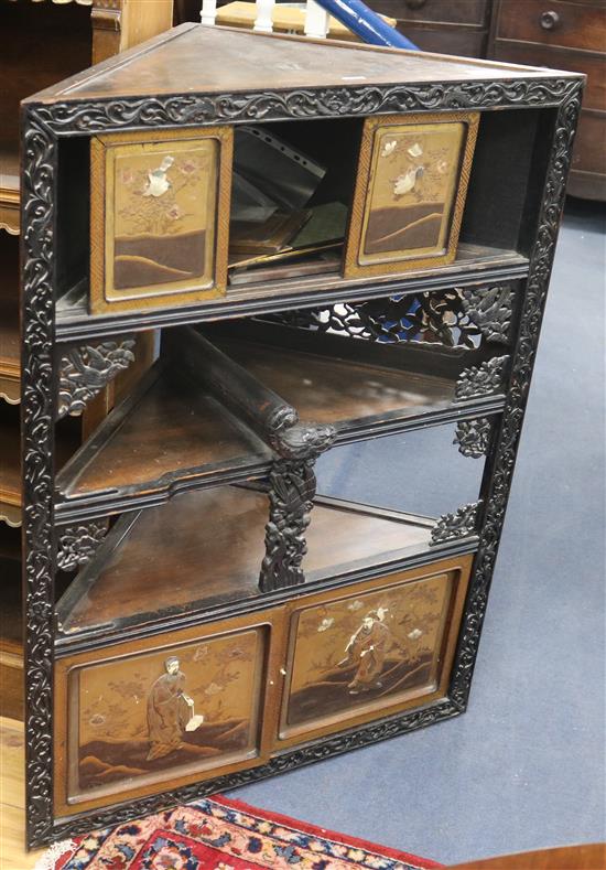 A shibayama corner cabinet W.78cm